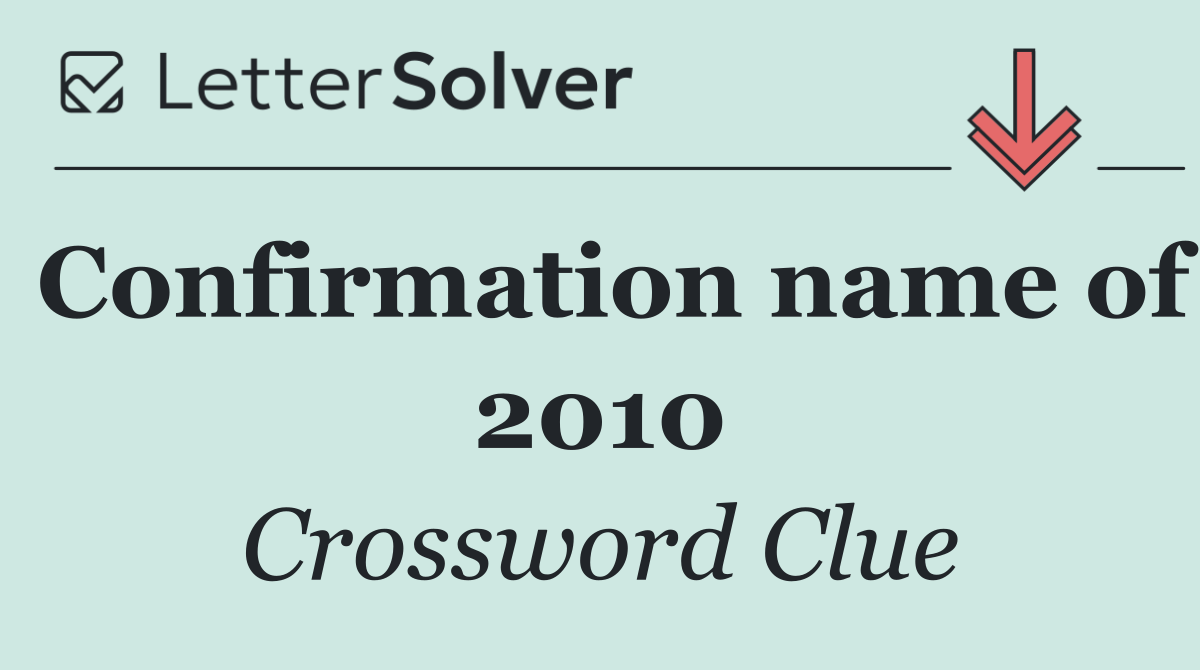 Confirmation name of 2010