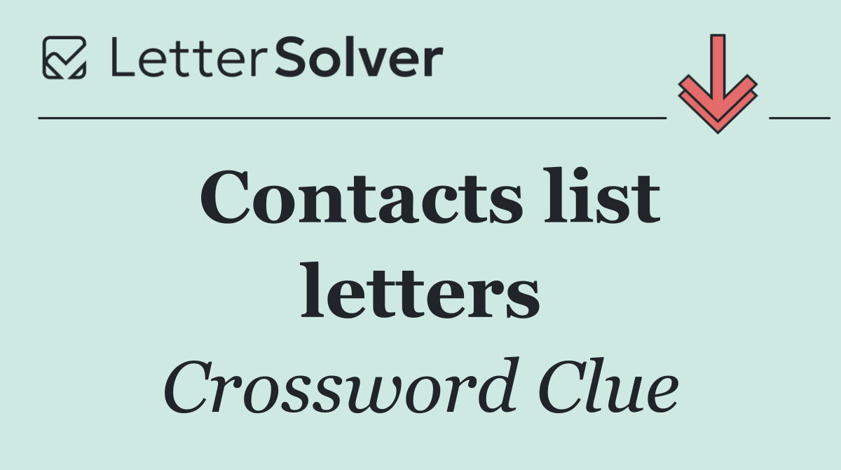 Contacts list letters