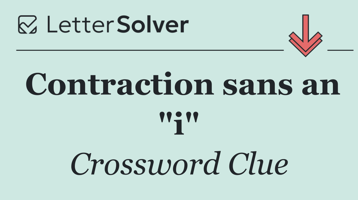 Contraction sans an "i"