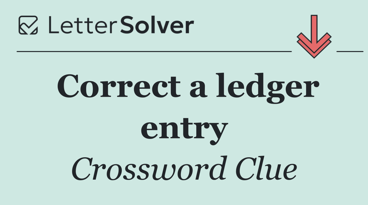 Correct a ledger entry