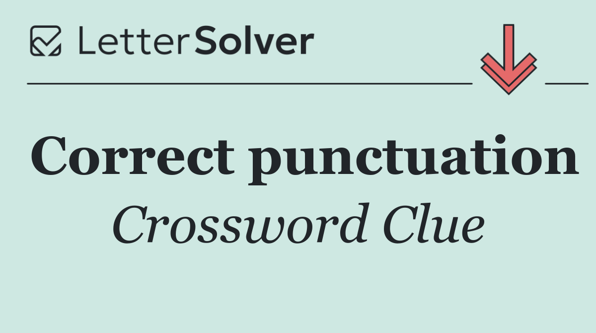 Correct punctuation