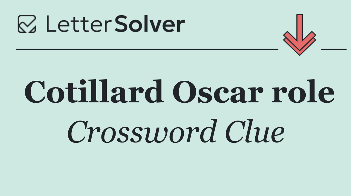 Cotillard Oscar role