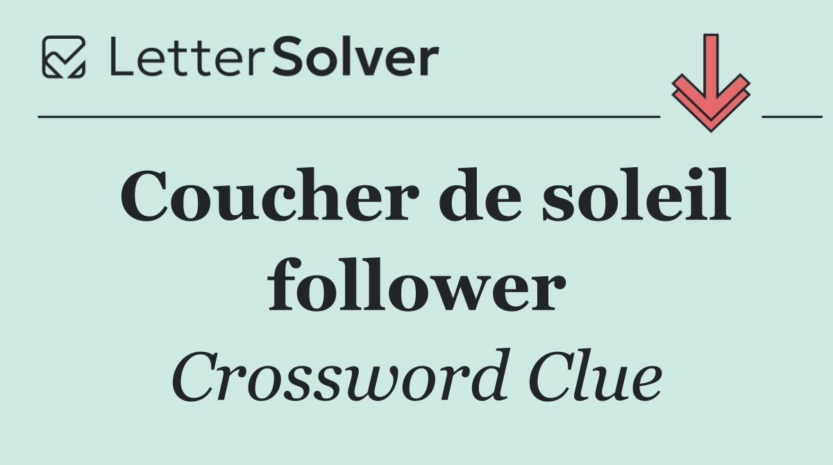 Coucher de soleil follower