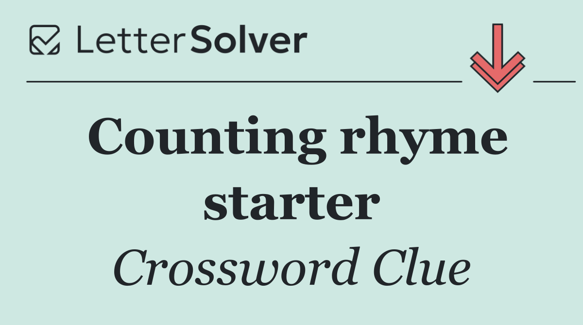 Counting rhyme starter
