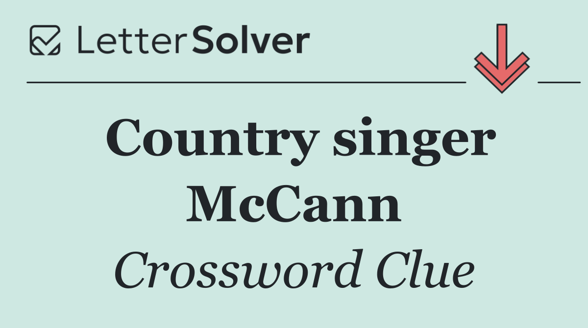 Country singer McCann