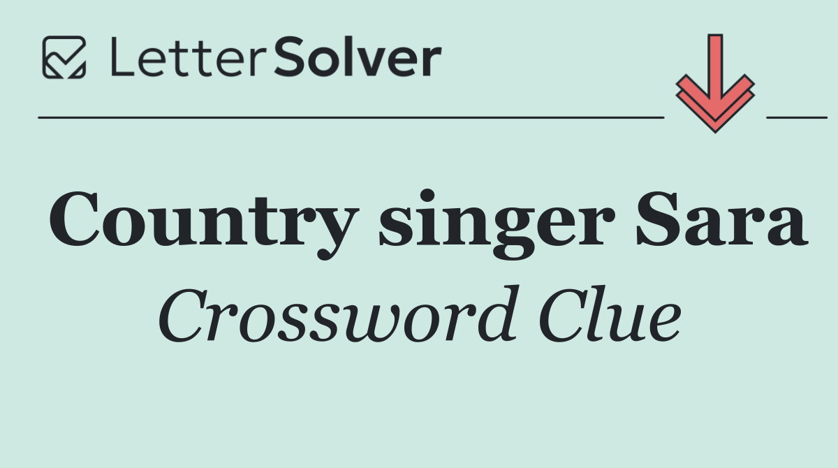 Country singer Sara