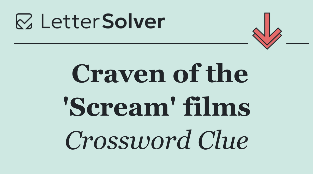 Craven of the 'Scream' films