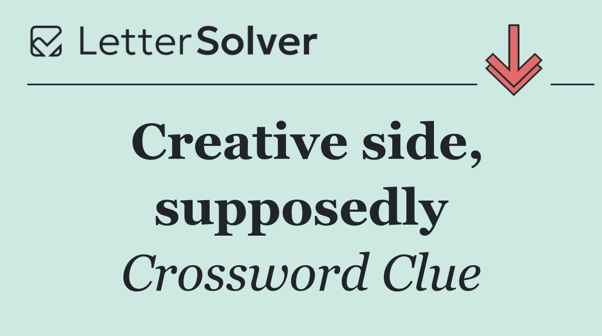 Creative side, supposedly