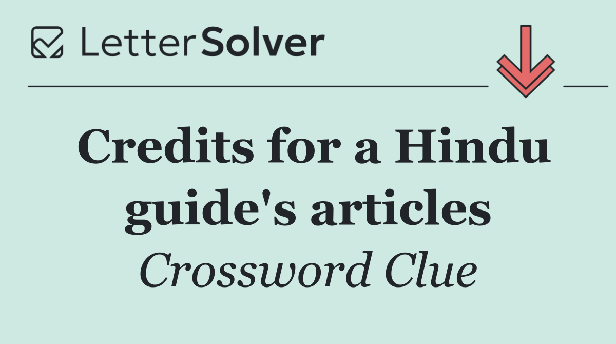 Credits for a Hindu guide's articles