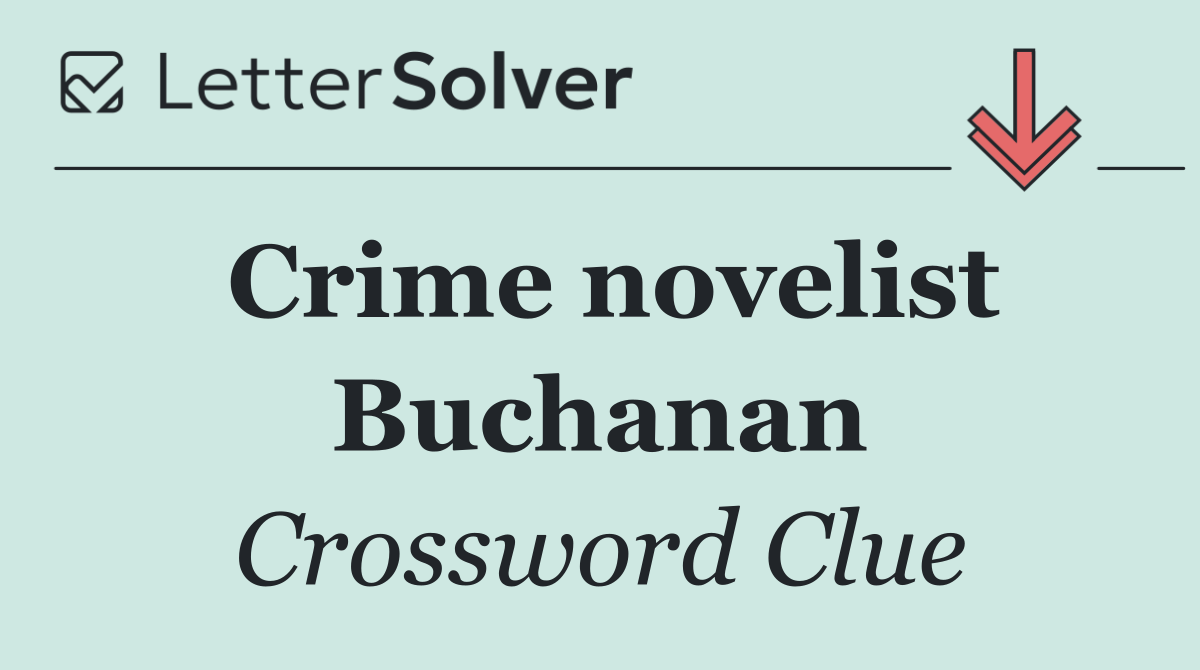 Crime novelist Buchanan