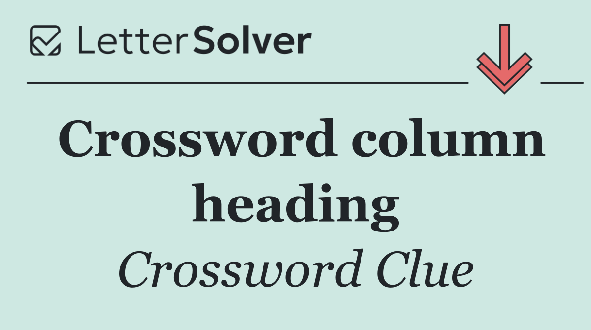 Crossword column heading