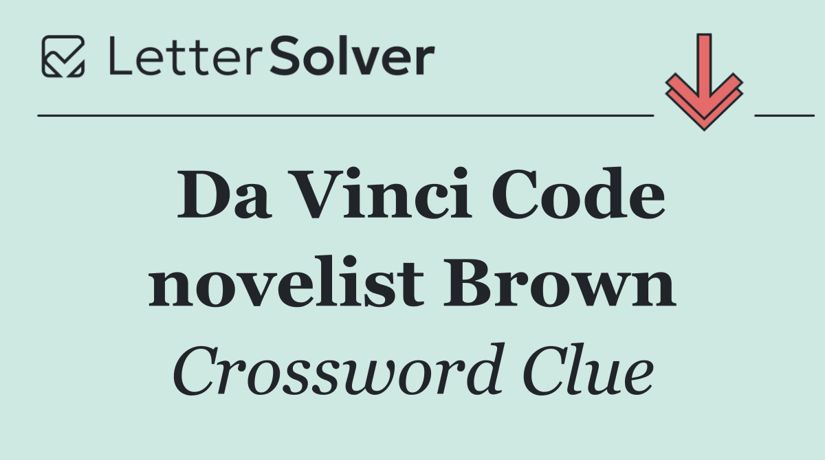 Da Vinci Code novelist Brown