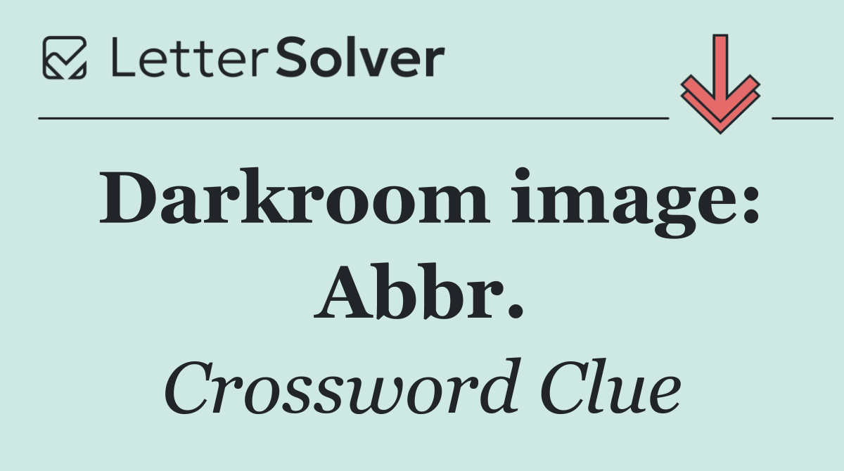Darkroom image: Abbr.