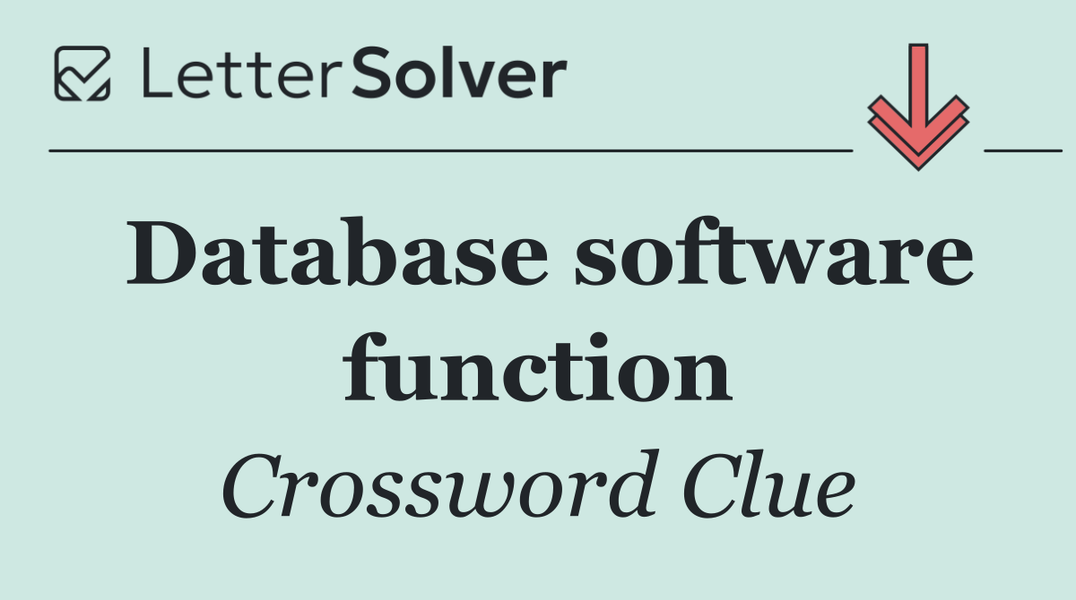 Database software function