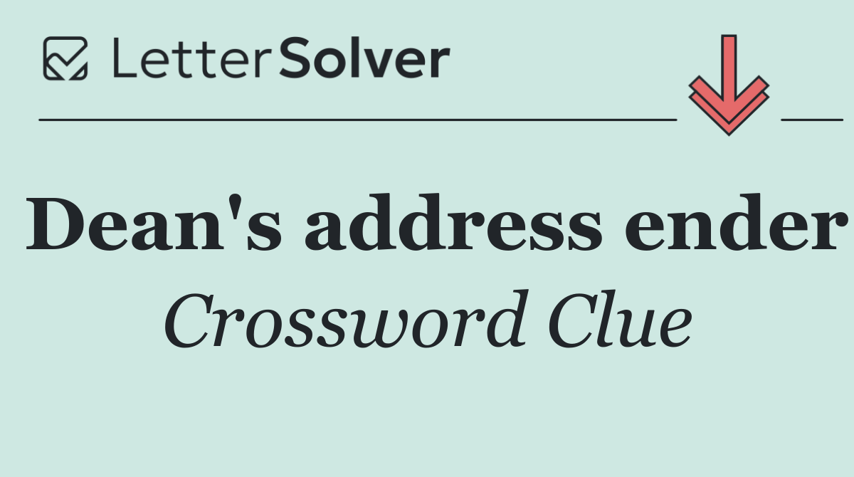 Dean's address ender