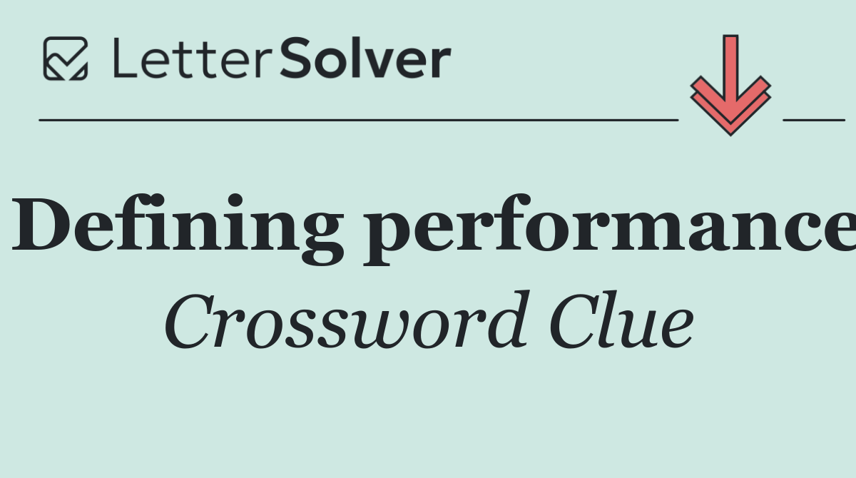 Defining performance