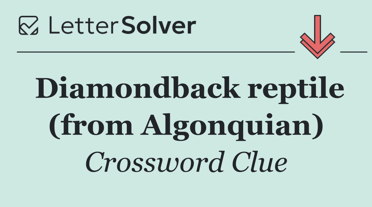 Diamondback reptile (from Algonquian)