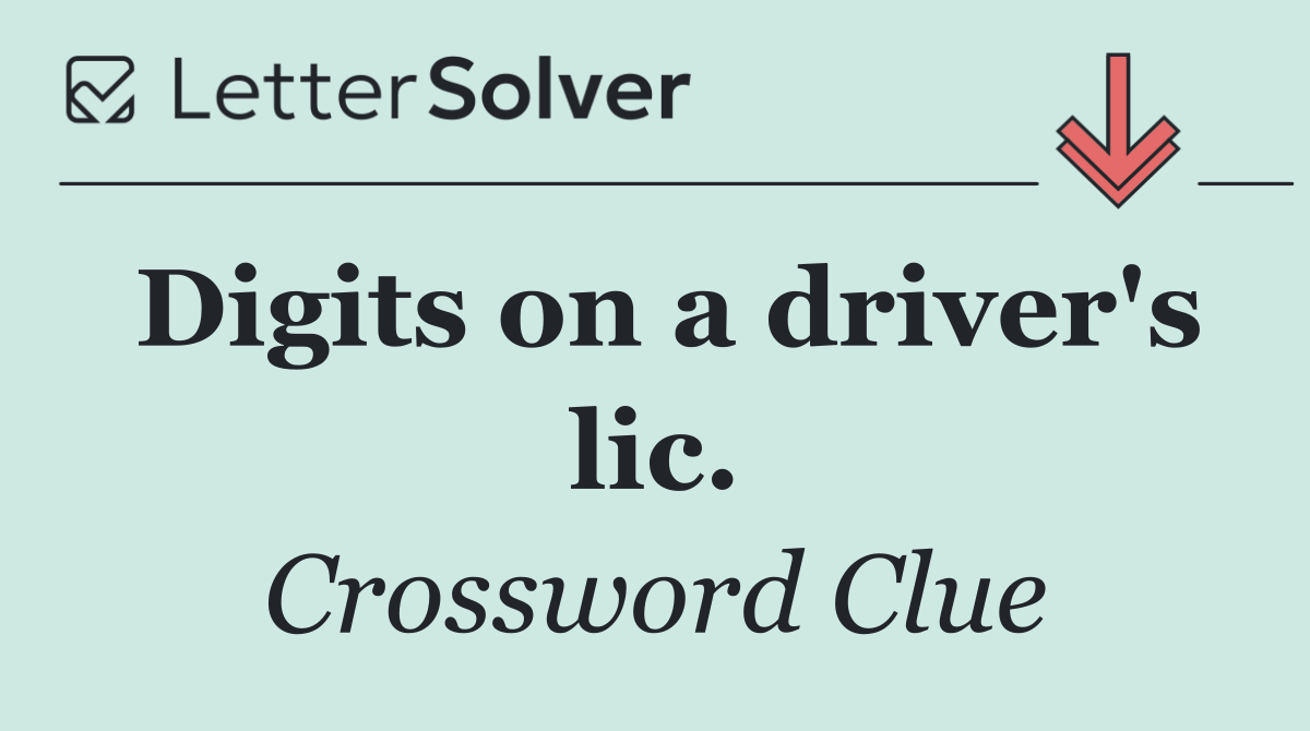 Digits on a driver's lic.