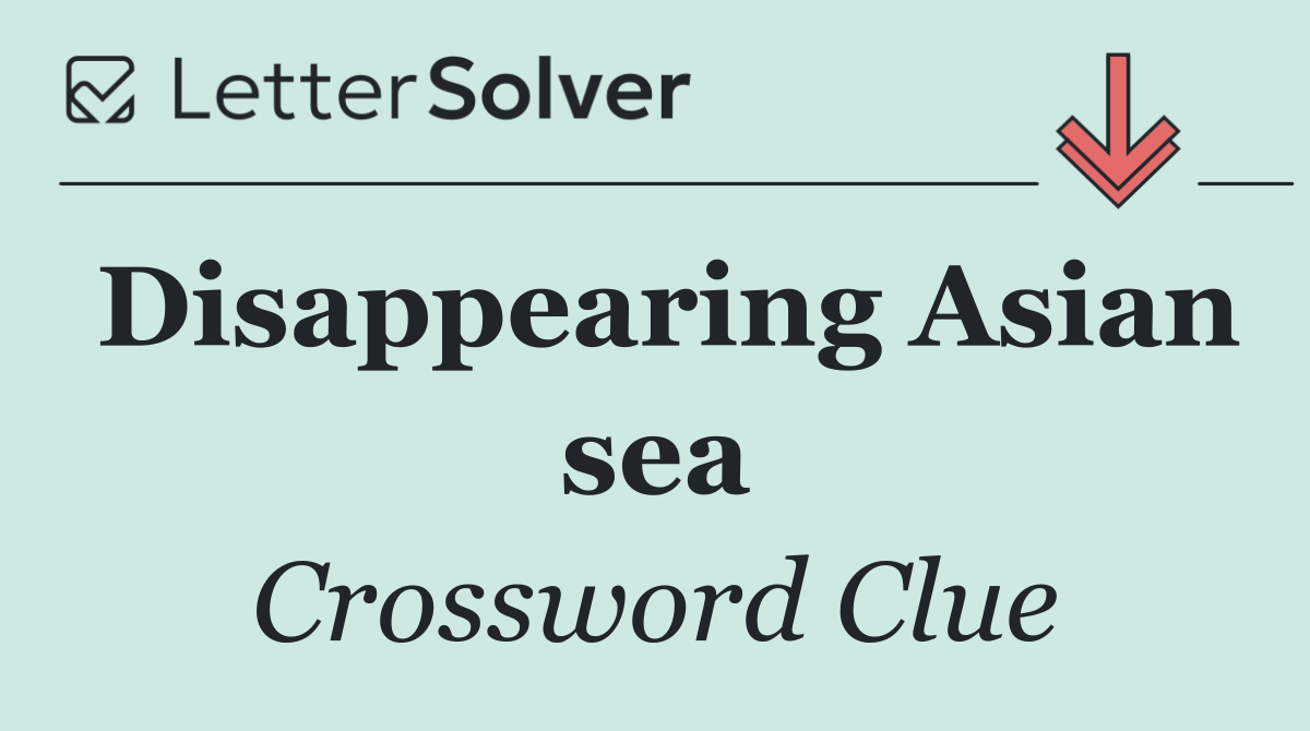 Disappearing Asian sea