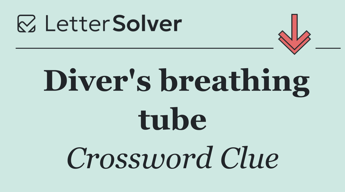 Diver's breathing tube