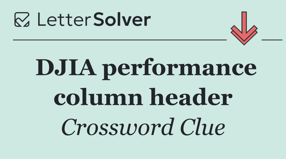 DJIA performance column header