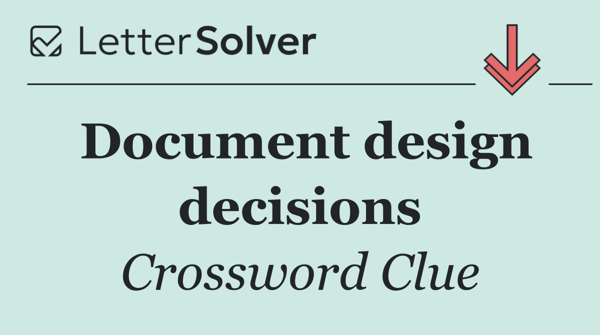 Document design decisions
