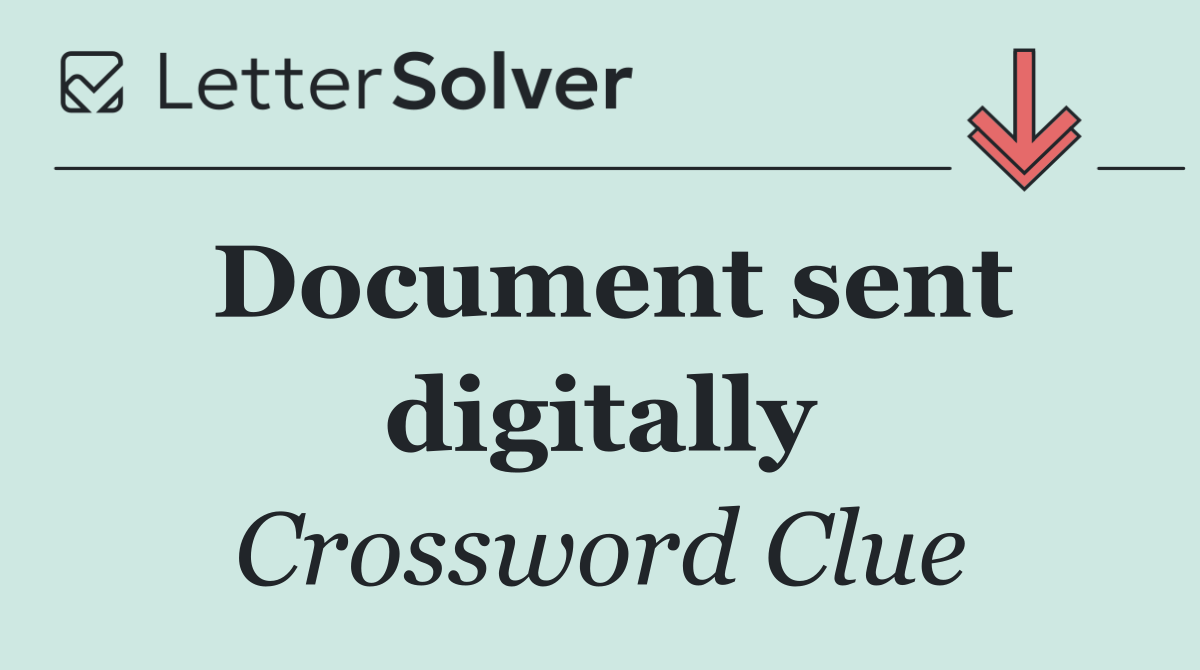 Document sent digitally