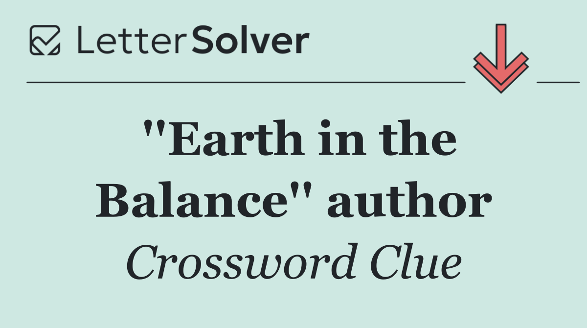 ''Earth in the Balance'' author