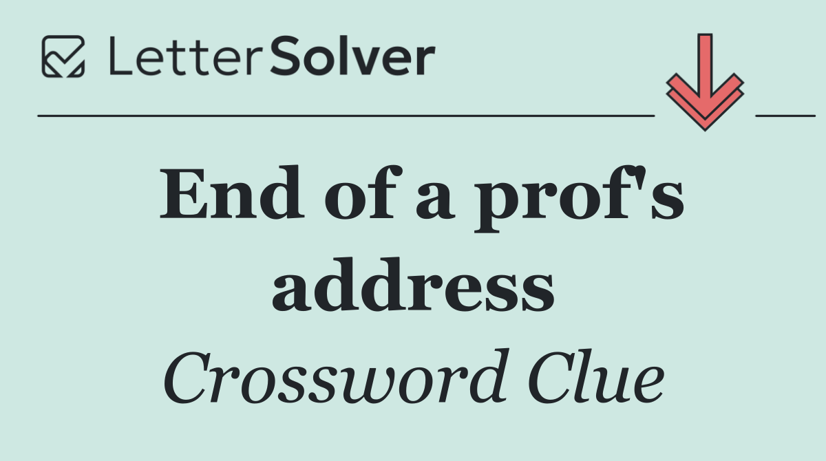 End of a prof's address
