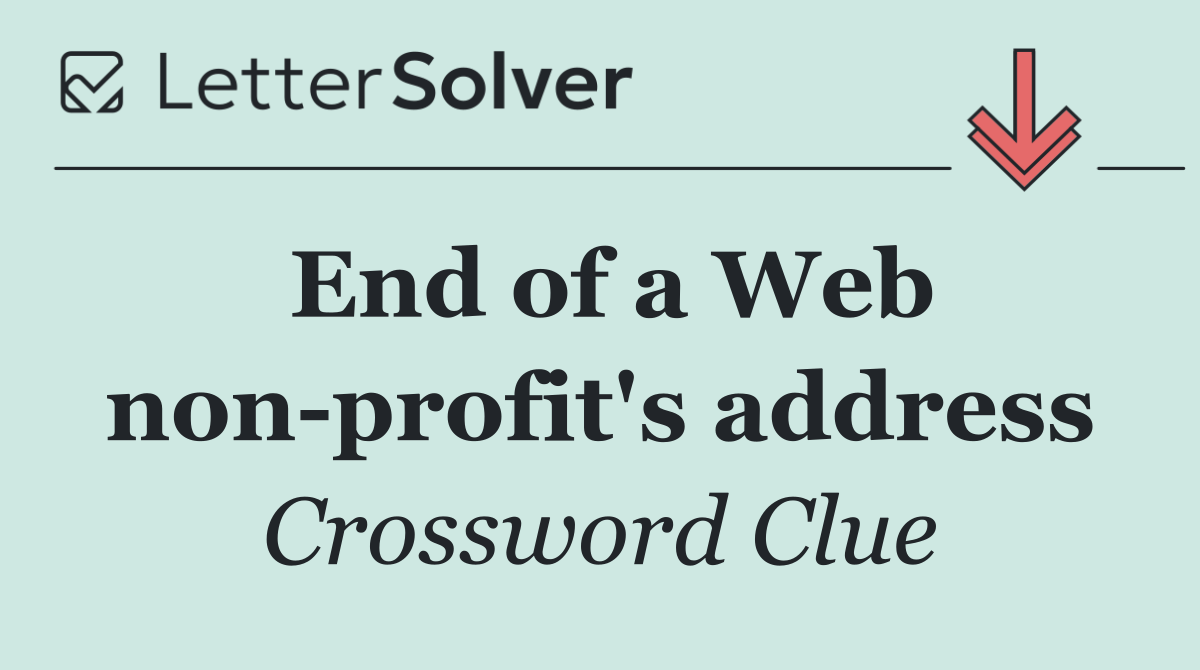End of a Web non profit's address