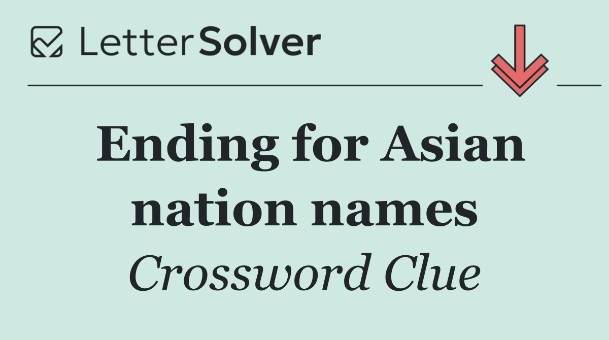 Ending for Asian nation names