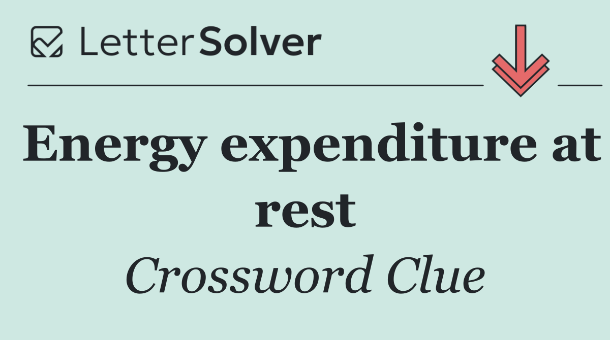 Energy expenditure at rest