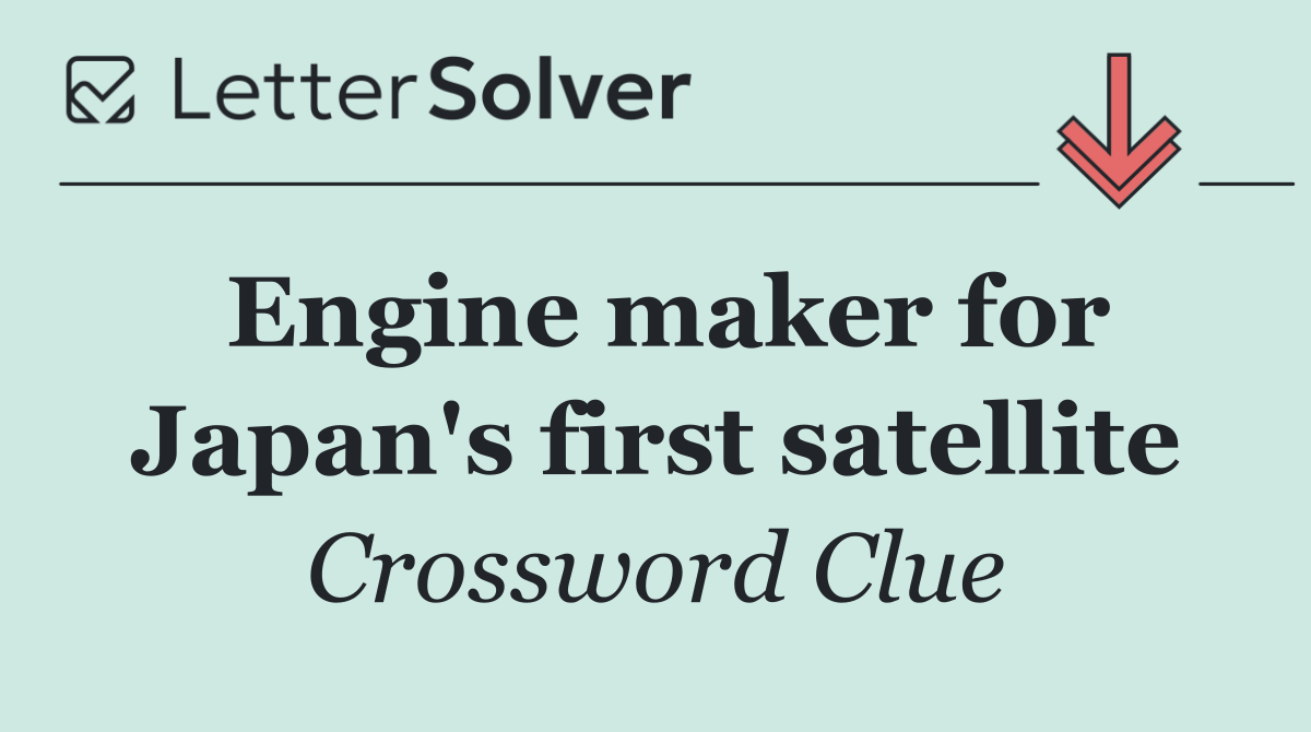 Engine maker for Japan's first satellite
