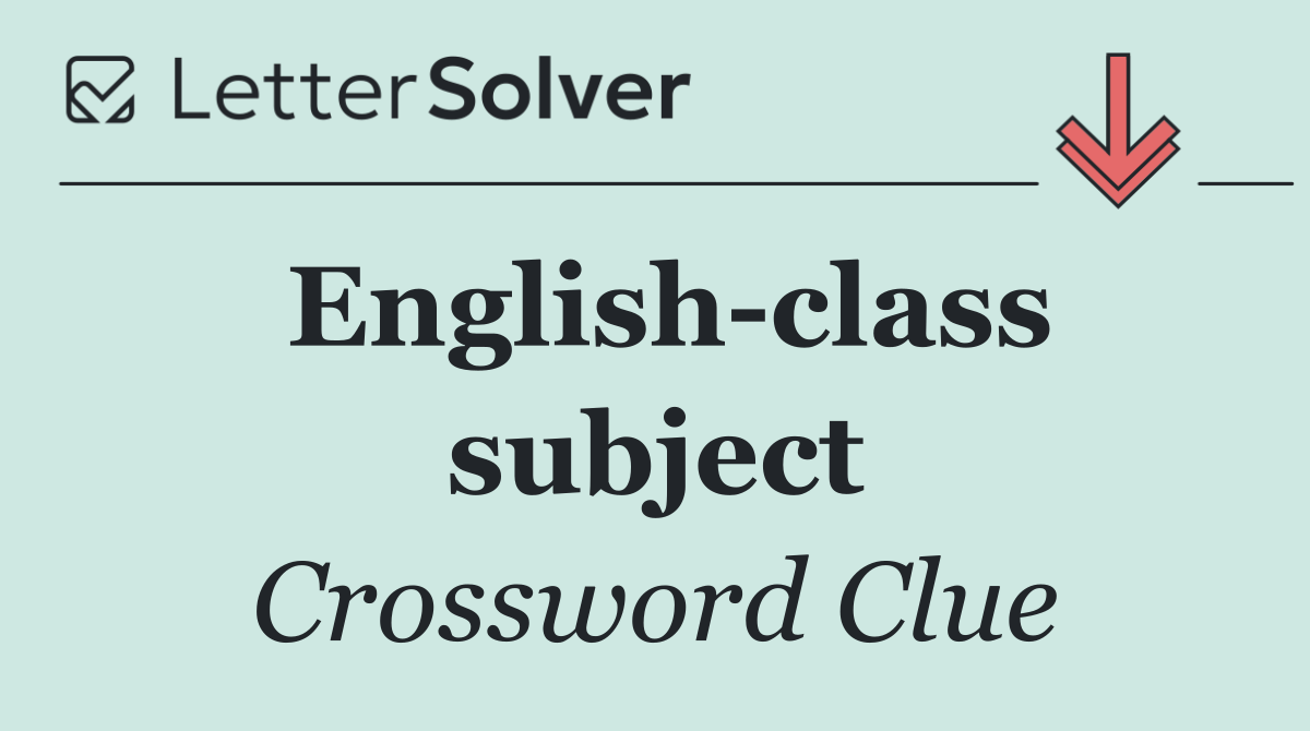 English class subject