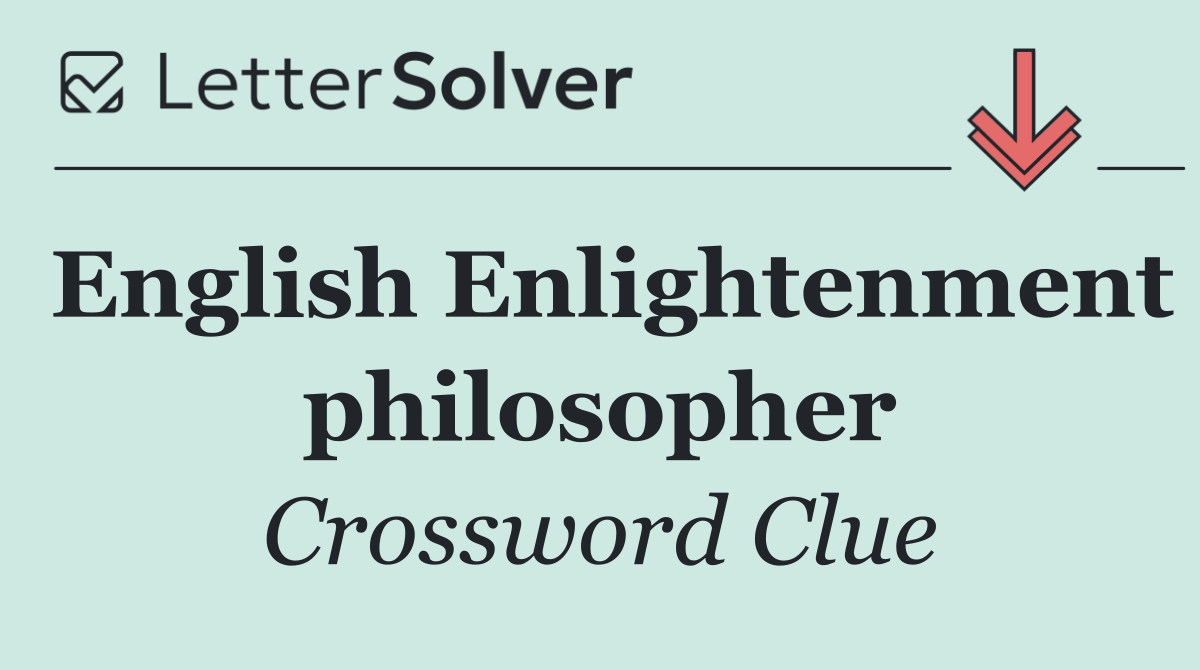 English Enlightenment philosopher