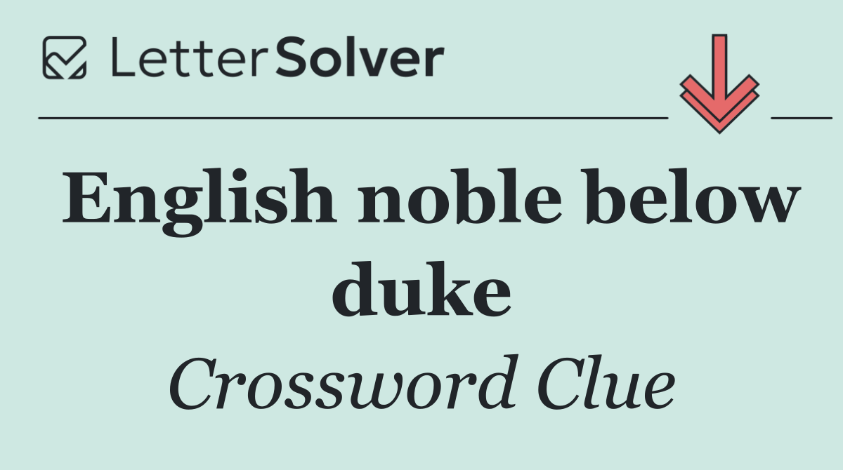 English noble below duke