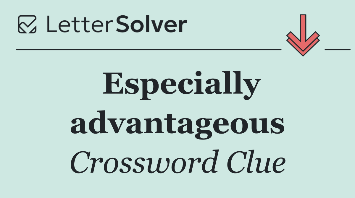 Especially advantageous