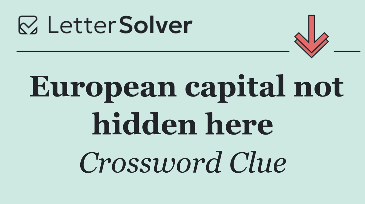 European capital not hidden here