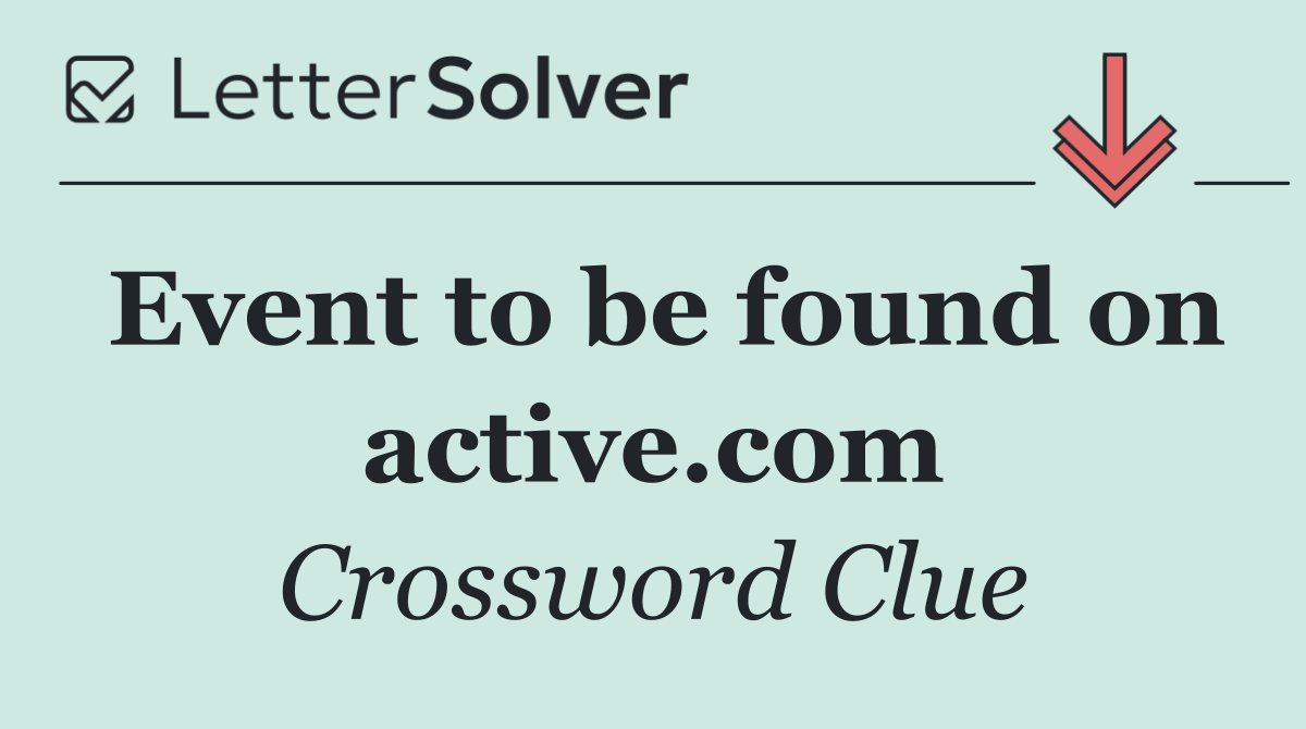 Event to be found on active.com