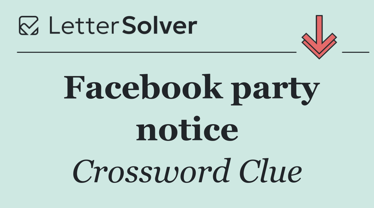 Facebook party notice