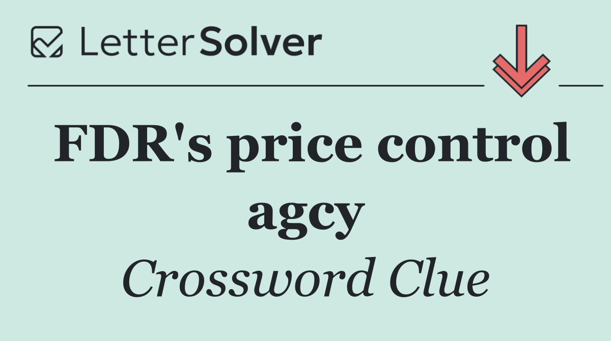 FDR's price control agcy