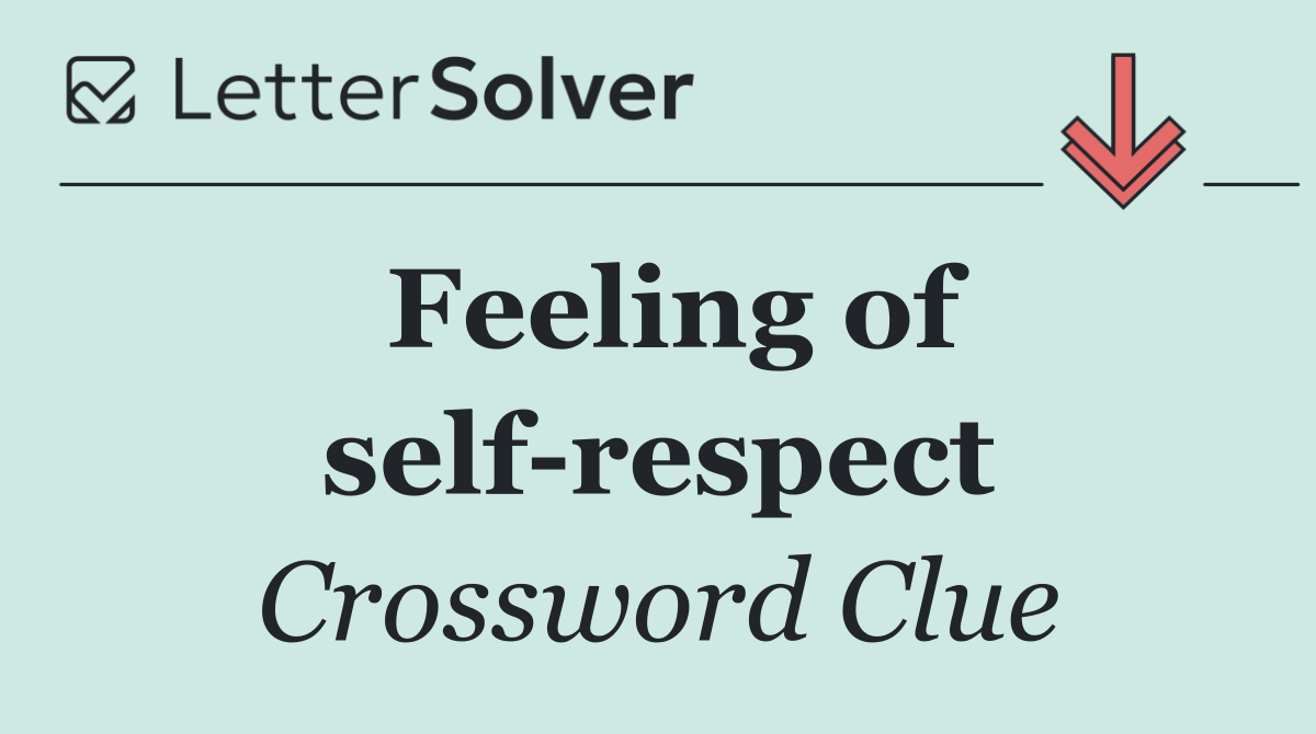 Feeling of self respect