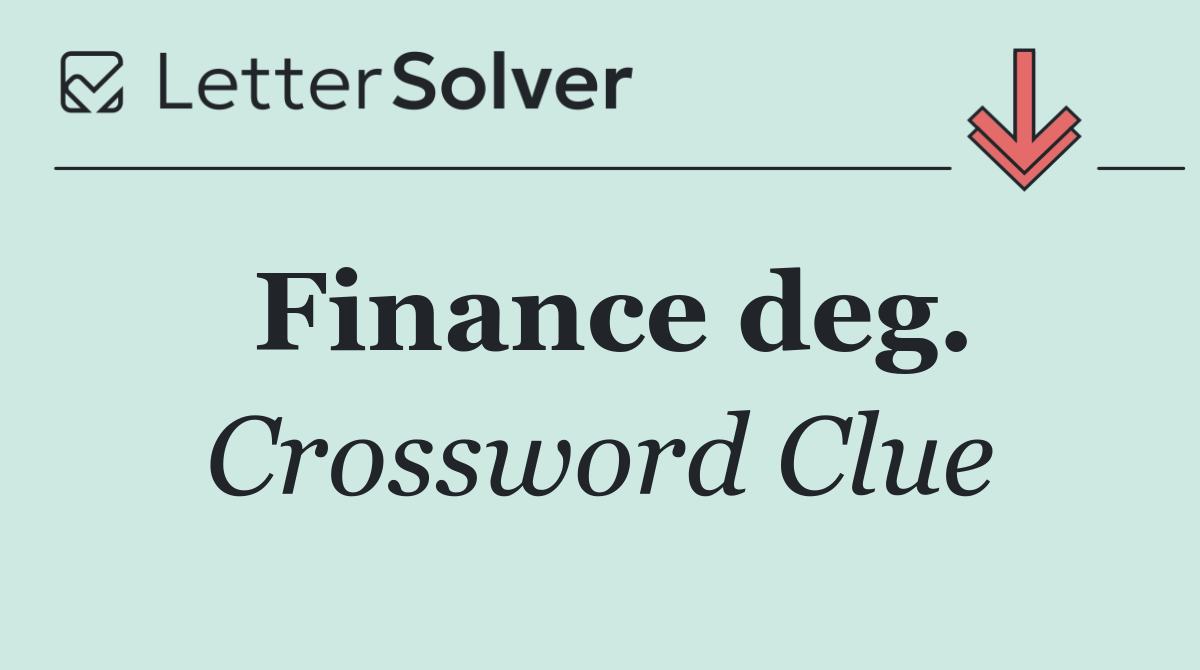 Finance deg.
