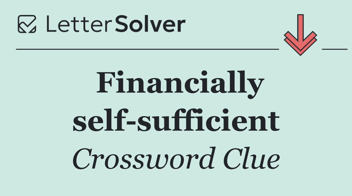Financially self sufficient