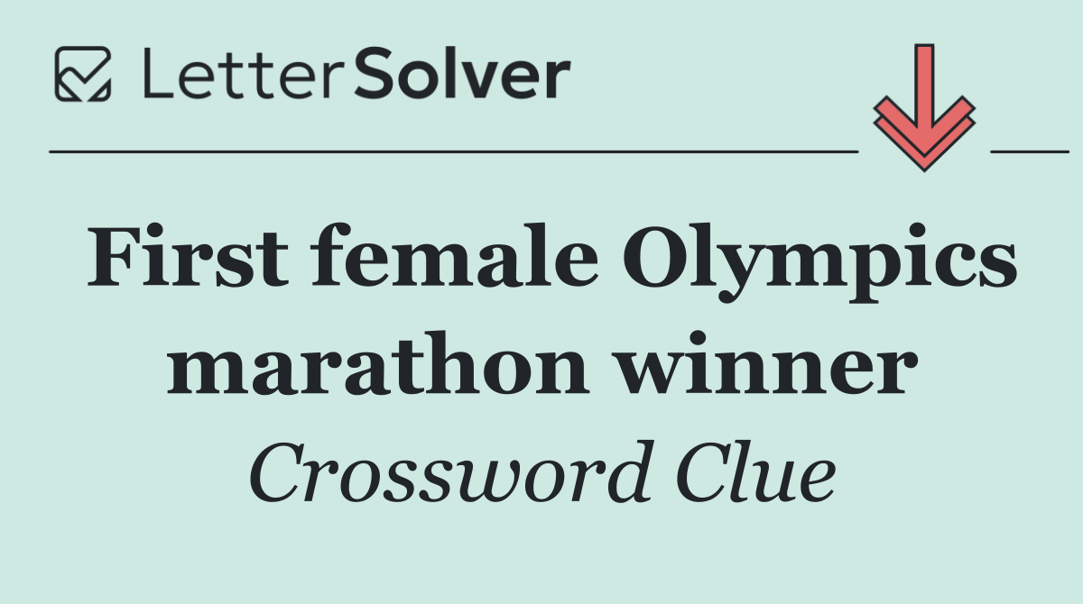First female Olympics marathon winner