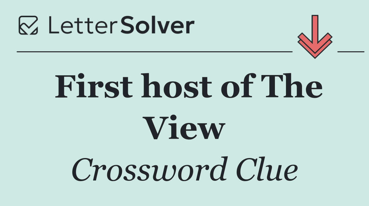 First host of The View