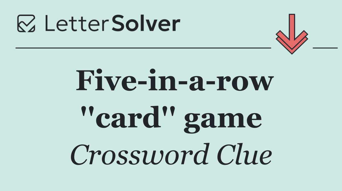 Five in a row ''card'' game