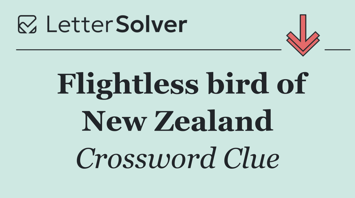 Flightless bird of New Zealand
