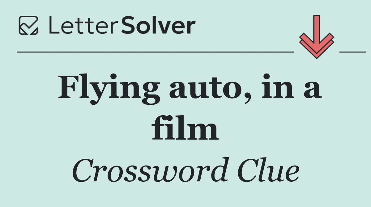 Flying auto, in a film