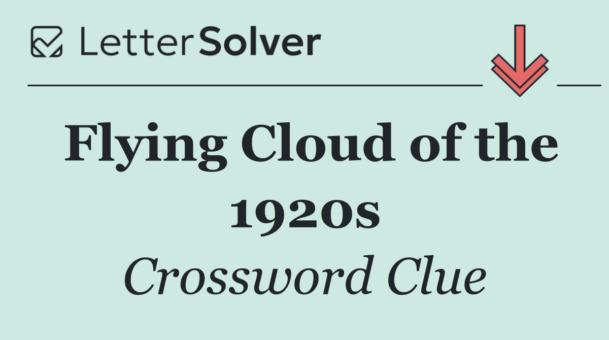 Flying Cloud of the 1920s